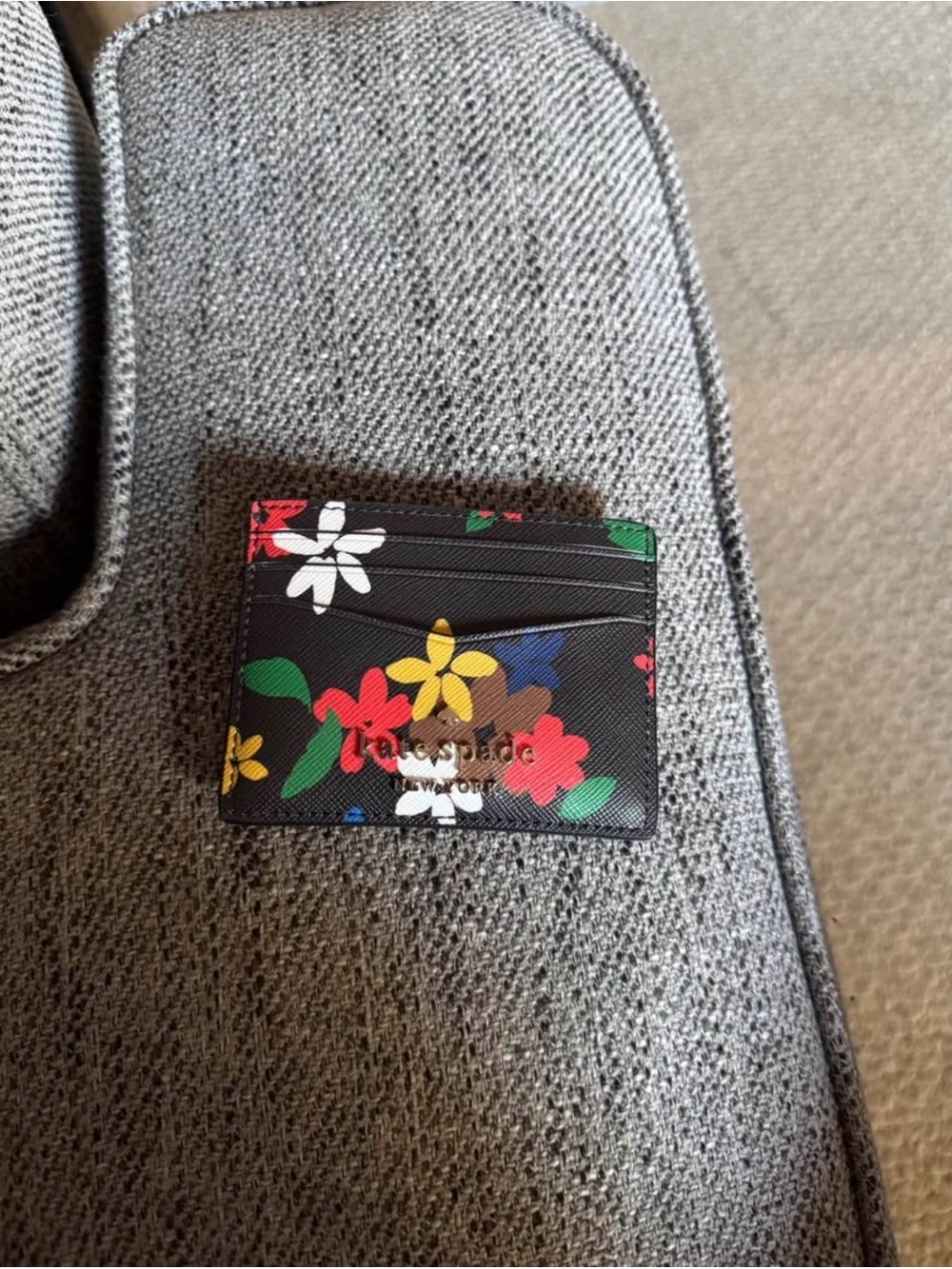 kate spade Black Floral Card Holder